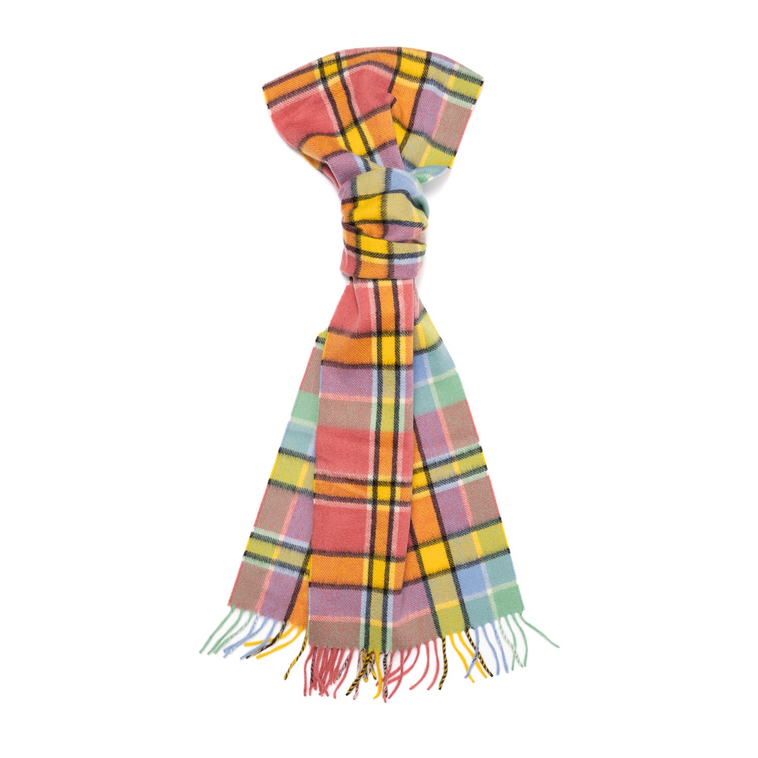 MJ Exclusive: Plaid Scarf "Yellow Tartan" made from Scottish Cashmere